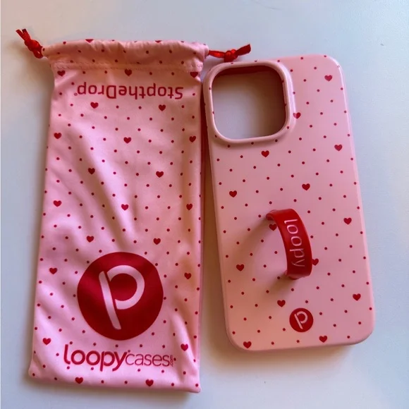 Loopy Pink with Red Hearts Case - Picture 6 of 6